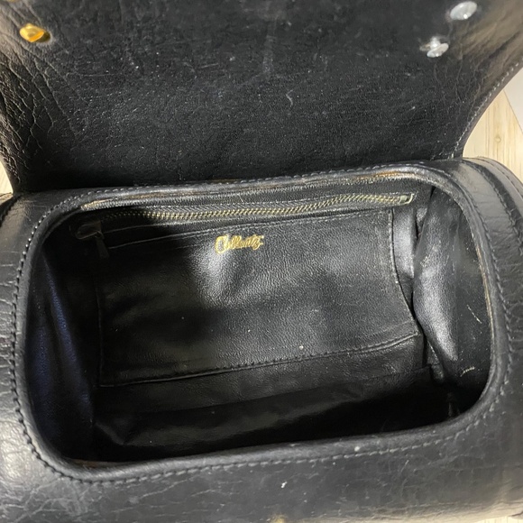 Vintage Collentz Barrel Purse • Black Leather • One Strap • Small - Picture 12 of 13